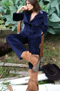 Blazer Doppiopetto In Velluto