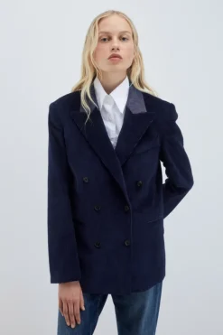 Blazer Doppiopetto In Velluto