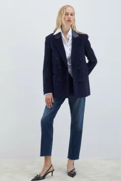 Blazer Doppiopetto In Velluto