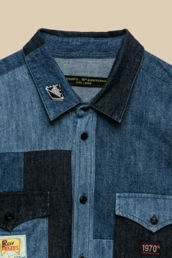 Camicia Kansas Patchwork 70th Denim Rinse