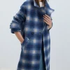 Cappotto Doppiopetto In Lana Check