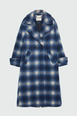 Cappotto Doppiopetto In Lana Check