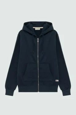 Felpa Brushed Con Cappuccio E Zip