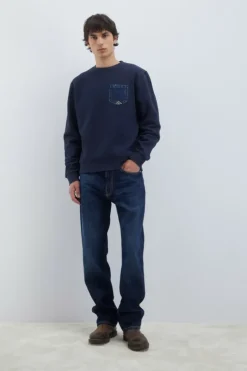 Felpa Pocket Girocollo Brushed