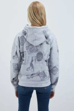 Felpa Roy Roger's Block Print Con Cappuccio