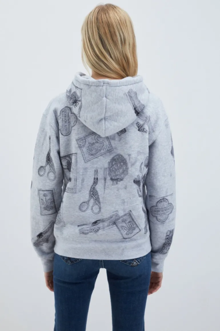 Felpa Roy Roger's Block Print Con Cappuccio