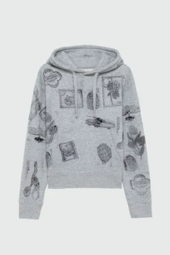 Felpa Roy Roger's Block Print Con Cappuccio