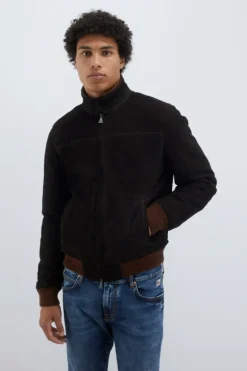 Giacca Brando In Suede Washed