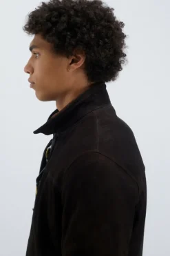 Giacca Brando In Suede Washed