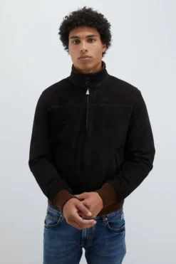 Giacca Brando In Suede Washed