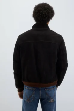 Giacca Brando In Suede Washed