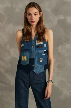 Gilet Patchwork 70th Denim Rinse