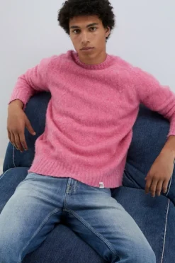 Maglia Girocollo In Lana Shetland Brushed