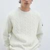Maglia Girocollo In Lana E Cashmere Fisherman