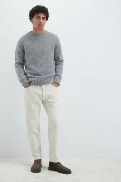 Maglia Girocollo In Lana Shetland Brushed