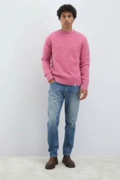 Maglia Girocollo In Lana Shetland Brushed