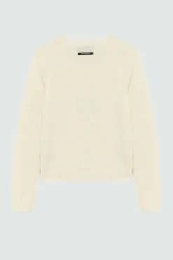 Maglia Girocollo In Lana A Coste