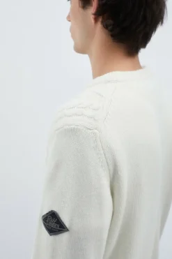 Maglia Girocollo In Lana E Cashmere Fisherman