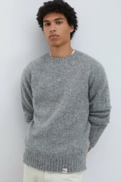 Maglia Girocollo In Lana Shetland Brushed