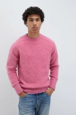 Maglia Girocollo In Lana Shetland Brushed