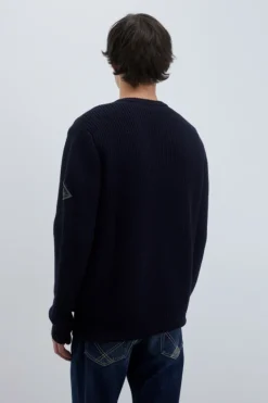 Maglia Girocollo In Lana Punto Inglese