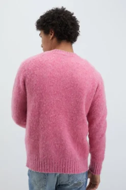 Maglia Girocollo In Lana Shetland Brushed