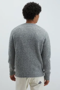 Maglia Girocollo In Lana Shetland Brushed