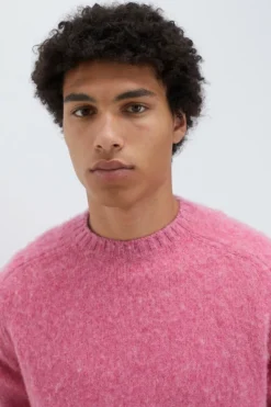 Maglia Girocollo In Lana Shetland Brushed