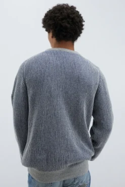 Maglia Girocollo In Lana E Cashmere Bicolor