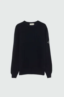 Maglia Girocollo In Lana Punto Inglese