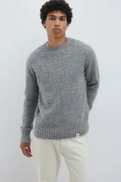 Maglia Girocollo In Lana Shetland Brushed