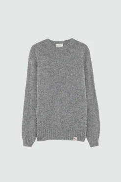 Maglia Girocollo In Lana Shetland Brushed