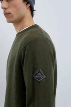 Maglia Girocollo Punto Stuoia In Lana E Cashmere