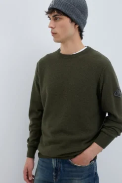 Maglia Girocollo Punto Stuoia In Lana E Cashmere