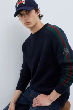 Maglia Girocollo Racing In Lana E Cashmere