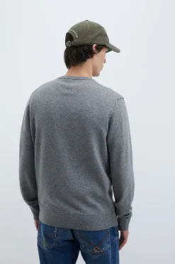 Maglia Girocollo Raw Edge In Lana E Cashmere