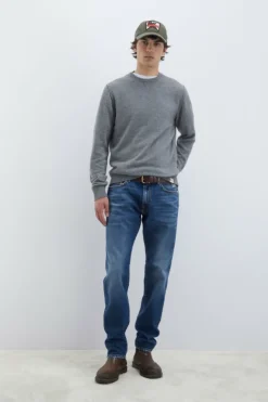 Maglia Girocollo Raw Edge In Lana E Cashmere