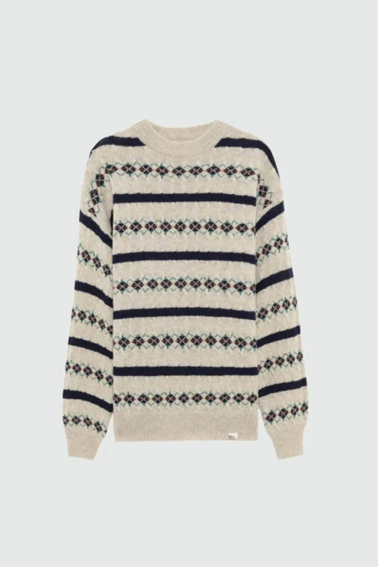 Maglia Girocollo Vintage In Lana Shetland