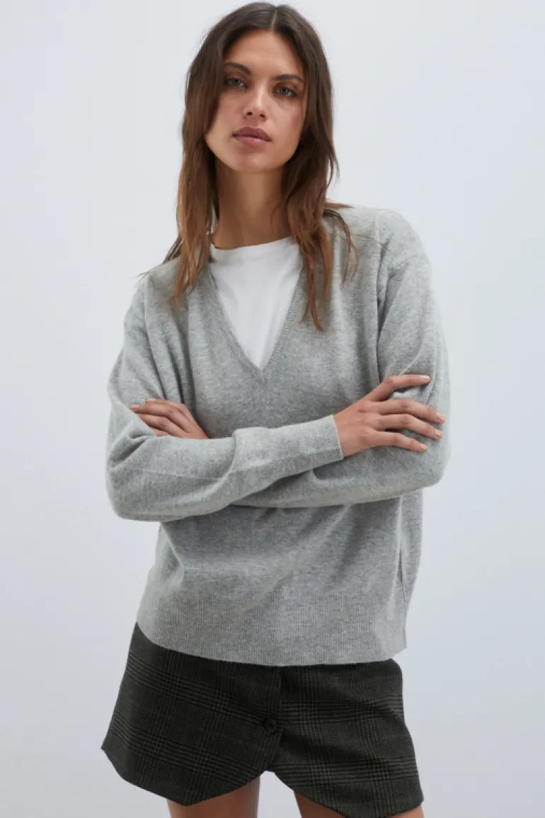 Maglia Scollo V In Lana E Cashmere