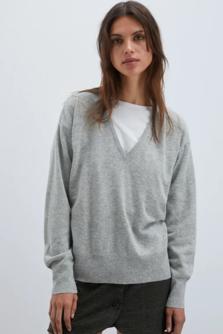 Maglia Scollo V In Lana E Cashmere