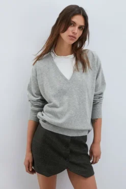 Maglia Scollo V In Lana E Cashmere