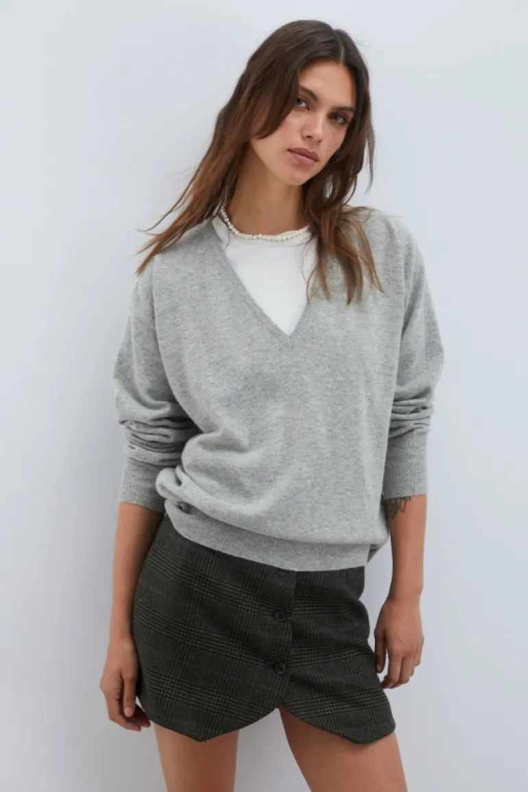 Maglia Scollo V In Lana E Cashmere
