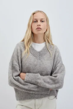 Maglia Scollo V In Mohair