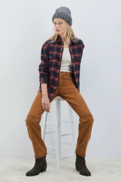 Pantalone Sofia In Suede Vintage