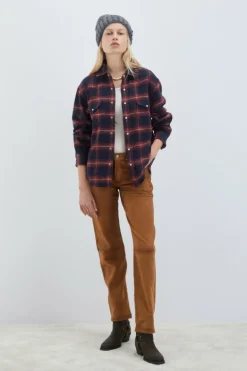 Pantalone Sofia In Suede Vintage