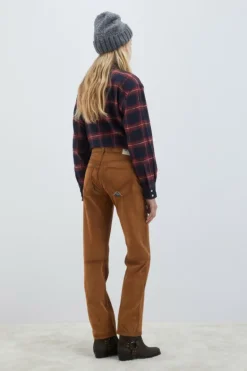 Pantalone Sofia In Suede Vintage