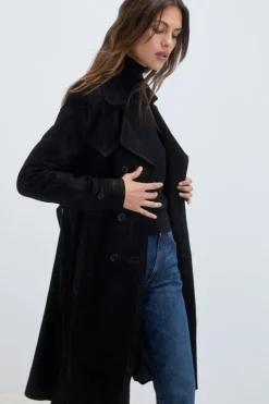 Trench In Suede Washed