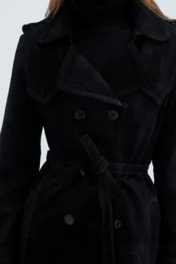 Trench In Suede Washed