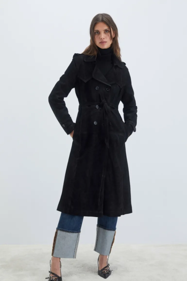 Trench In Suede Washed