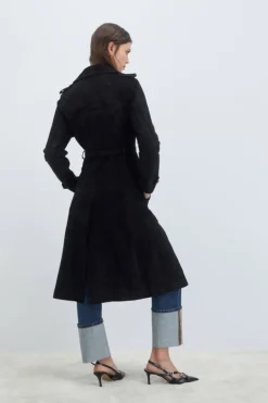 Trench In Suede Washed